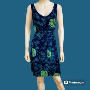 GLOBAL EXPRESSIONS Celtic Marble Batik Shirt Tank Festival Dress
